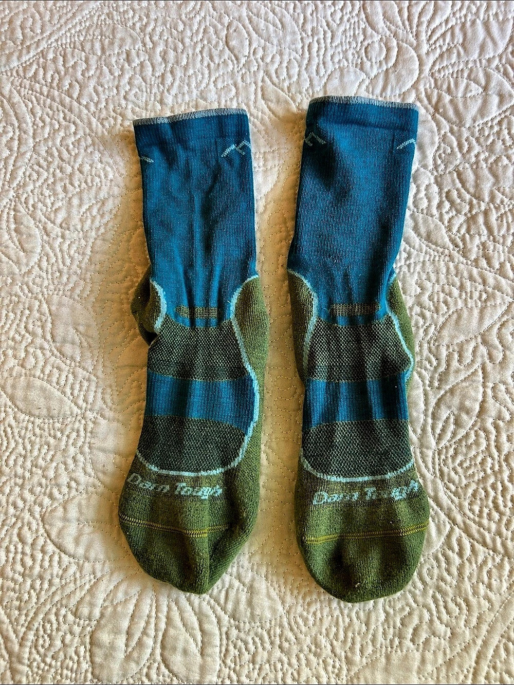Darn Tough Number 2 Micro Crew Midweight Hiking Socks Hiking Socks Blue & Green
